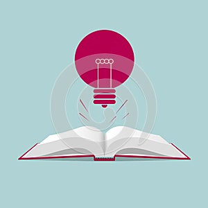 Book and light bulb.